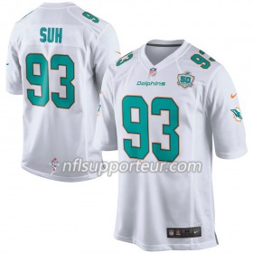 Maillot Homme Miami Dolphins Ndamukong Suh 93 Nike Blanc
